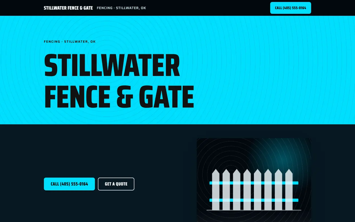 Stillwater Fence & Gate, example design on a laptop