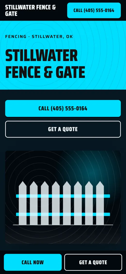 Stillwater Fence & Gate, example design on a phone